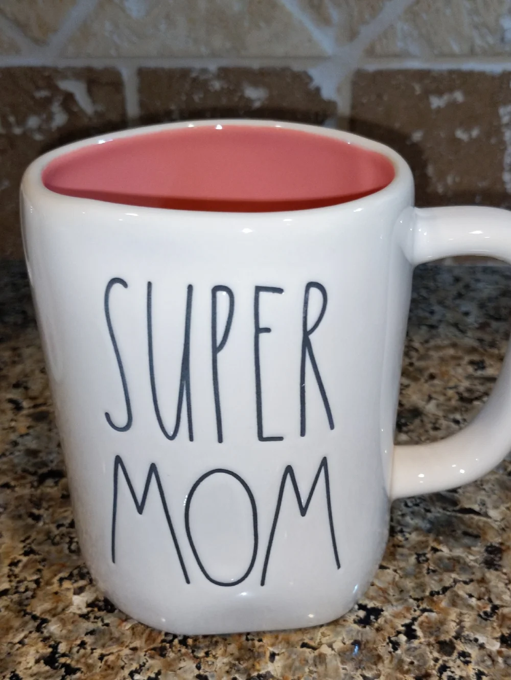 Super Mom Mug by Rae Dunn Pink Inside - Mom Gift Coffee Cup NWOT